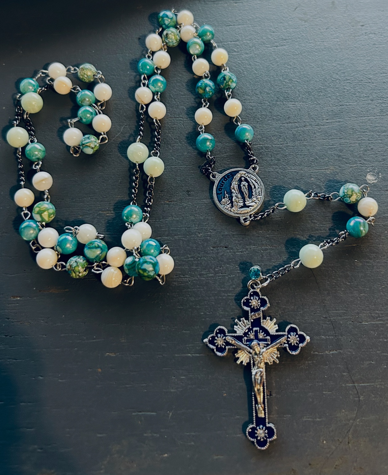 Handmade turquoise rosary by Wade
